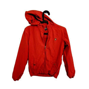 Lyle & Scott Junior Jacket 12+ Hoodie Raincoat Long sleeve Red Logo Zip Outdoors